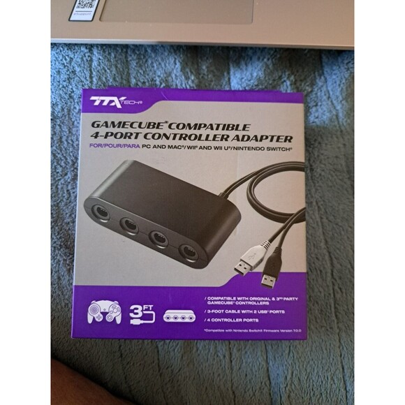 TTX Tech GameCube Compatible 4 Port Controller Adapter For Wii U And Switch 7E - Picture 1 of 4